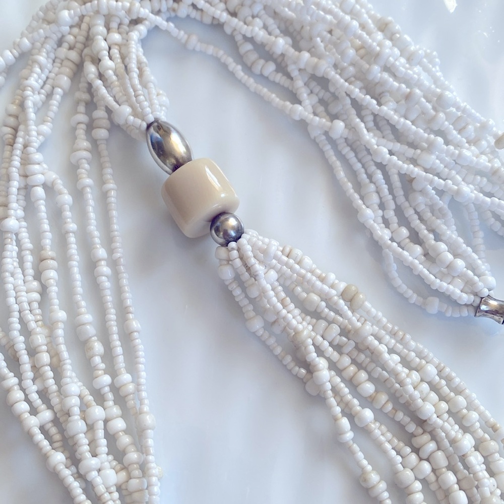Silpada N1573 White Seed Beads, Sterling Silver,Coral and Black Pin Shell - Picture 3 of 5
